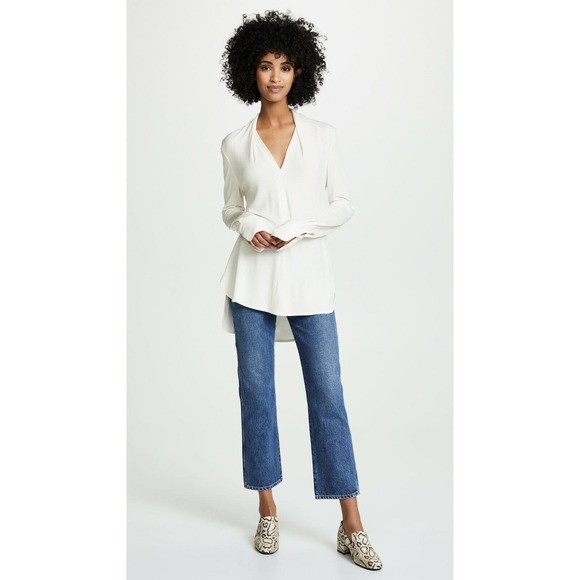 EQUIPMENT Joslin Tunic Top Blouse V-Neck Ivory Shopbop Net-A-Porter XS NWT $245 - Picture 2 of 8